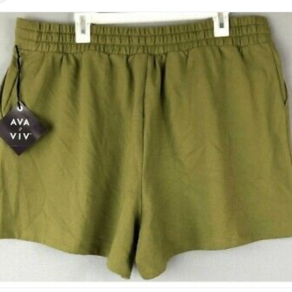 Ava & Viv Mint Olive Green Plus Size 4X Shorts with Pockets